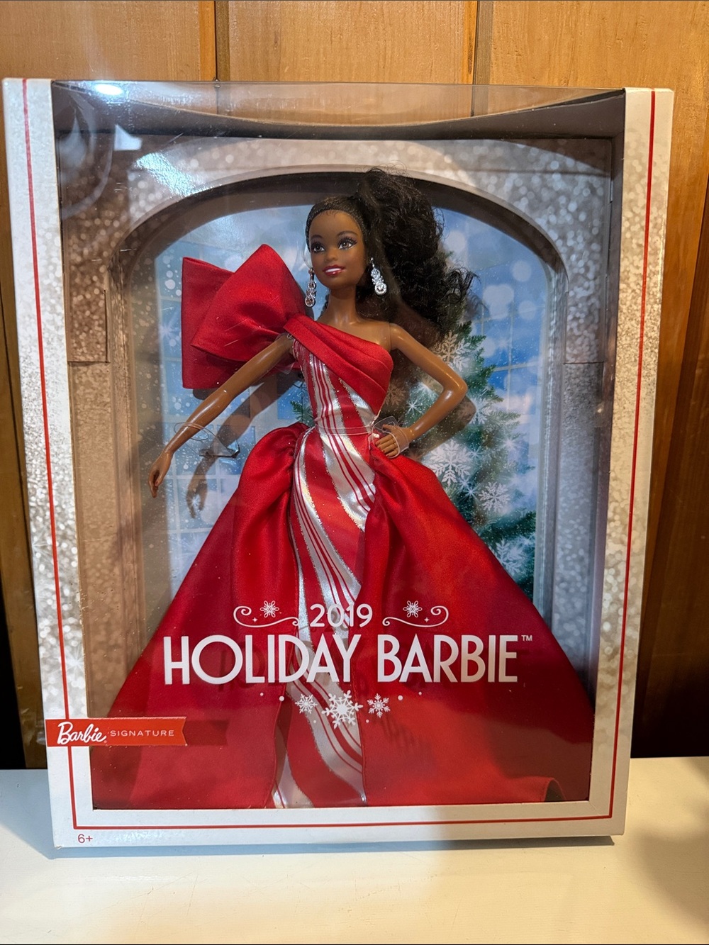 Mattel Holiday Barbie 2019 in Red and Silver Gown